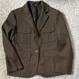 NewTheory Women's Utility Jacket Blazer Green Brown 4 (never worn - no tags)